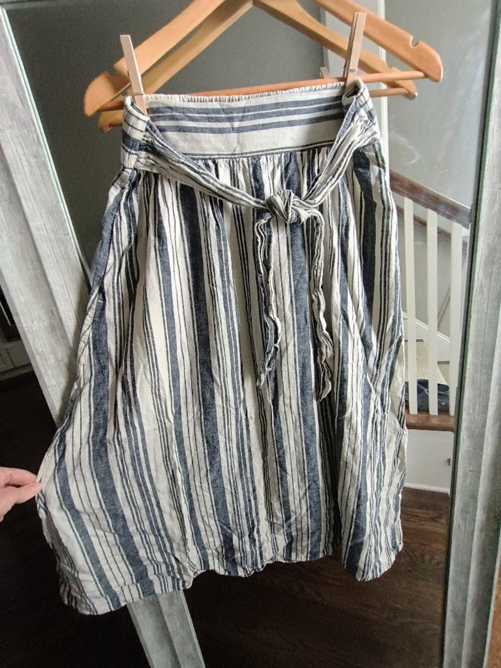 Linen Below Knee Skirt